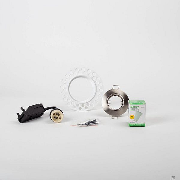 inbouwverlichting 65mm wit rvs licht kit