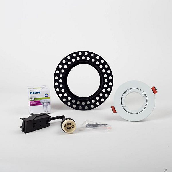 LED lichtspotje 95mm zwart wit instal kit
